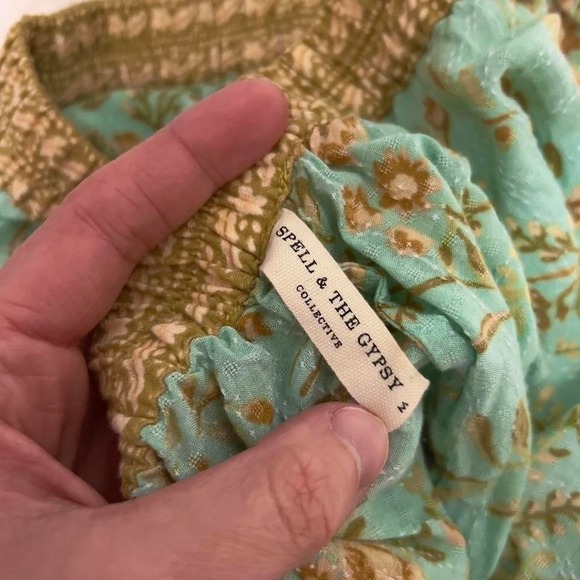 Spell And The Gypsy RARE Maisie High Low Maxi Skirt Size Medium Boho Turquoise - Picture 5 of 7